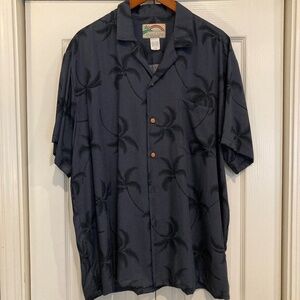 Hawaiian Shirt from Hawaii! Men's Large Paradise Found Short Sleeve, Black